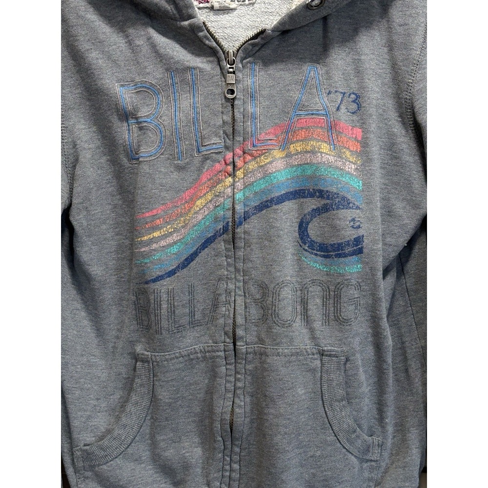 Vintage Billabong Zip Up Sherpa Hood Jacket Size M Pocket Logo‎ Graphic 73' - Picture 2 of 7